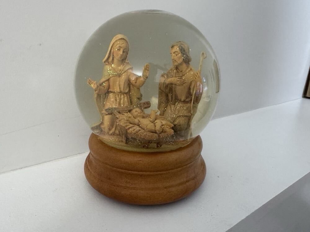 Fontanini Glitterdome 1988 Musical Wind Up Snowglobe Roman Inc Jesus